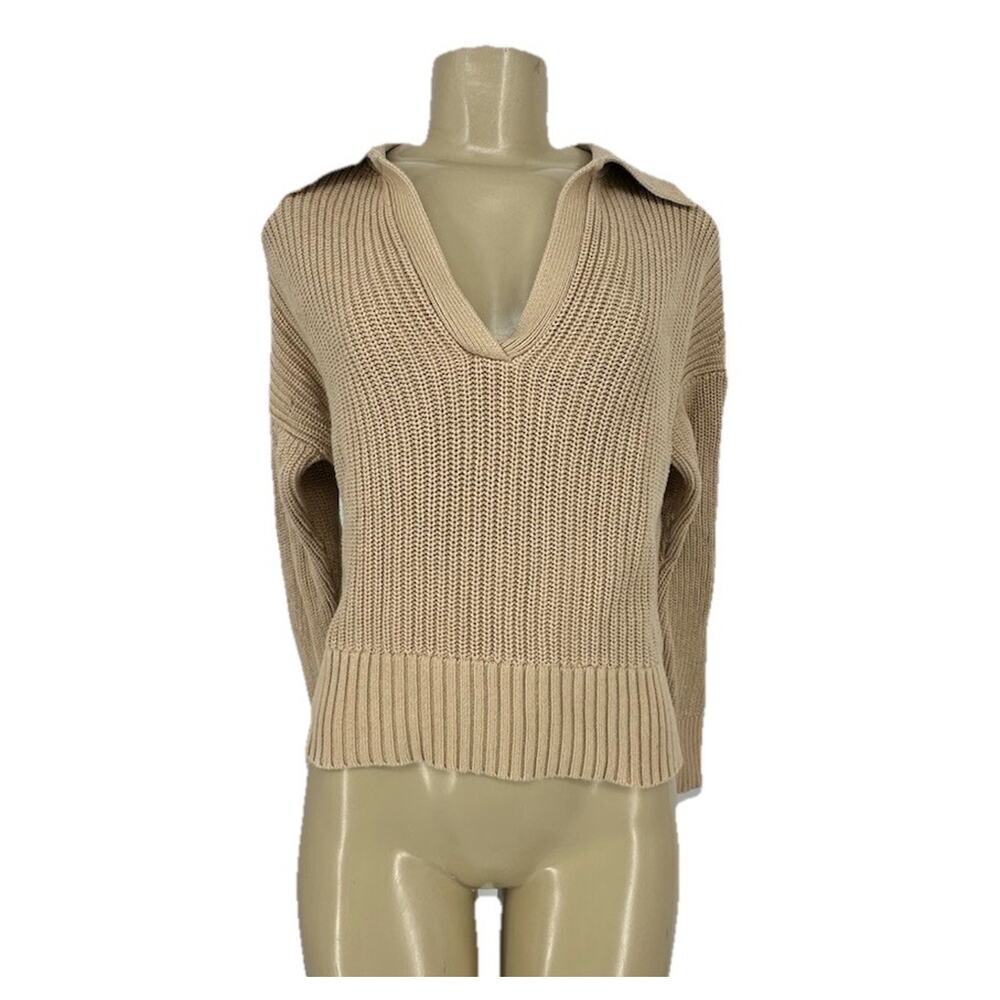 J.Crew Small Women Collared Cotton Beach Sweater Coastal Grandma Cottage AC3